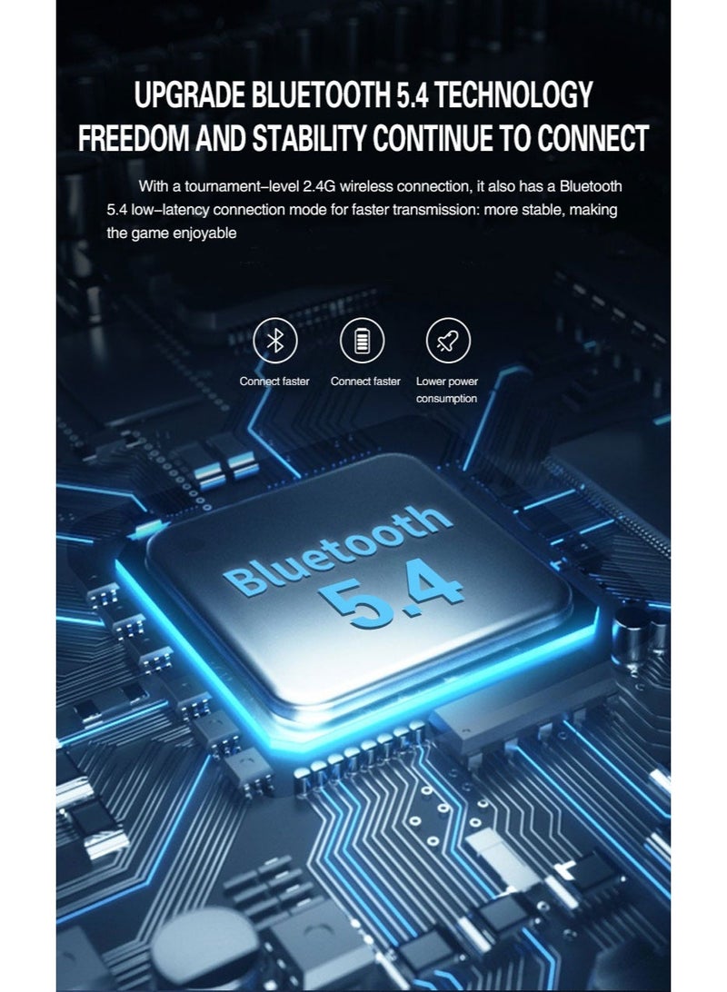 موجماكس سماعه قيمنق لاسلكية بتردد 2.4 هرتز لمدى اتصال بعد. سماعات قيمنق بميكرفون مدمج قابل للاخفاء. سماعة قيمنق بصوت هيفي ومحيطي عالي الحساسية. سماعه راس لاسلكيه بحجم خفيف ومريح في اللبس. سماعه محيطيه بساعات عمل حتى 25 ساعة. سماعات العاب بثلاث اوضاع تشغيل وبمستقبلين (تايب سي& يو اس بي). سماعات راس بلوتوث باحدث اصدارات بلوتوث 5.4. سماعه بي سي، سماعات بلايستيشن، سماعة سوني، سماعة جوال وغيرها العديد من الاجهزة المتوافقة. - Image 4